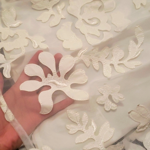 BB Dakota Sheer Floral Off-White Fit & Flare Summer Cocktail Tank Mini Dress - Picture 6 of 7